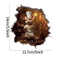 Mouse Hole Wall Sticker Mouse Hole Stickers Cute Cartoon Decals PVC Little Mice Decals Home Decor Wall Hole Decal 3D Rat Hole Wall Sticker. 