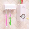Set of Toothpaste Dispenser & Brush Holder - White  Toothpaste Dispenser and tooth brush holder Toothpaste Dispenser automatic For Homes And Bathrooms white Automatic Toothpaste Dispenser & Toothbrush Holder | LA URUS SHOP. 