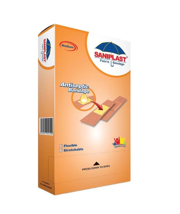 Saniplast Fabric Bandages (100 Strips) - Flexible, Breathable, and Secure Protection