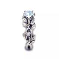 Woman Leaf Design Stainless Steel Wedding Engagement Cubic Zircon Ladies Ring Jewelry. 