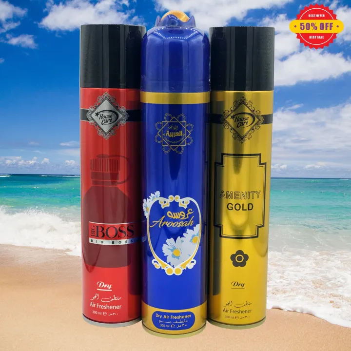 Air%20Freshener%20BIG%20BOSS%20%7C%20AROOSAH%20%7C%20AMINITY%20GOLD%20%7C%20Pack%20of%203%20300ml%20Big%20Bottle%20House%20Care%20Room%20Spray%20Imported%20High%20Quality%20Value%20Budget%20Pack%20Deal%20Offer%20Fresh%20Scent%20Fragrance%20%7C%20Wash%20Room%20Bath%20Room%20Easy%20to%20use%20%7C%20Office%20Room%20%7C%20Car%20Air%20Freshener%20%7C%20Hotel%20Room%20-%20Image%202