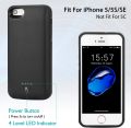 iPhone 5/5S/SE Battery Case, Wavypo 4000mAh Charging Case Slim Rechargeable Charger Case External Battery Pack Portable Power Protective Case for iPhone 5, 5S, SE-Black. 