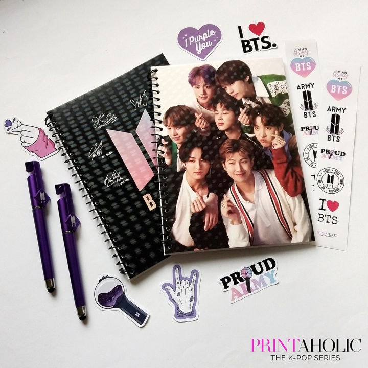 2 BTS Notebook with 2 BTS Pen, Premium Quality, BTS Army, KPOP, Fully Customized Perfect Gift For Army