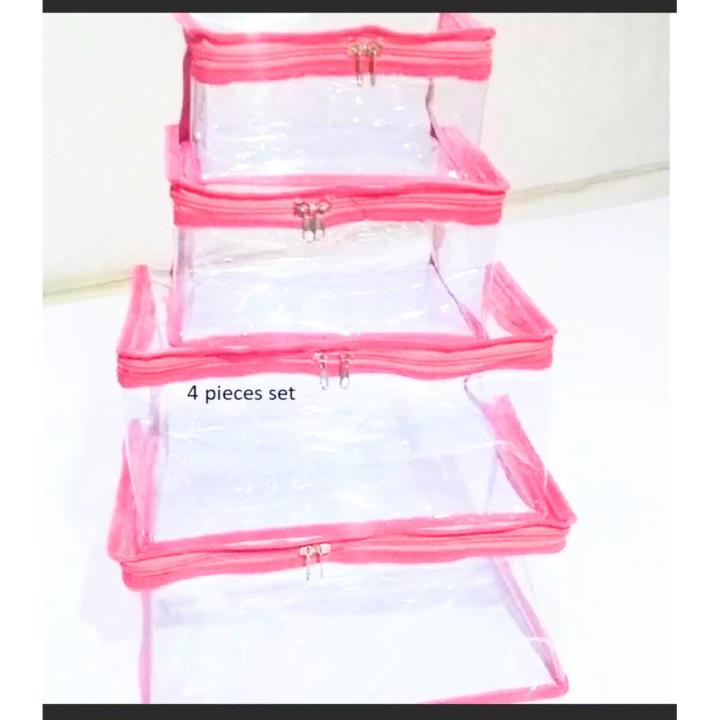 CUSTOMIZE 4Pcs Packing Cubes Travel Pouches Luggage Organiser Clothes Suitcase Storage Bag