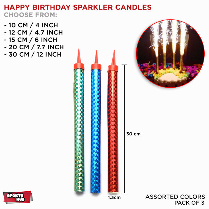 Pack Of 3 Sparkling Candles For Birthday Party, Weddings, Anniversary, Bridal Shower, Baby Shower, Graduation Parties, Independence Celebrations, Farewell, Cake Cutting Anaarr Candles Available In Assorted Colors & Multiple Sizes