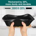 Disposable Food Storage Container Set With Lid 12 Pack Transparent Black 1 kg BPA Free Microwave and Freezer Safe. 