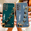 For Samsung Galaxy A32 4G Back Cover with 3D Love Heart Wristband Chain Fashion Bracelet Shiny Plating Phone Case Soft Silicone Bumper Protective Cover. 