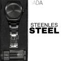 Stainless steel  Arabic Black Watch Arabic Dial Aura Watch. 