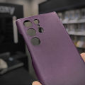 Samsung Galaxy S22 Ultra Leather Back Cover - Burgundy. 