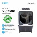 Cherry Air Cooler CR-4000 , DC-12V 70% Energy Saver Large Size , Plus Fast Cool  , 90 Liters , Auto Swing and Turbo Cooling Technology , 4 Way Movable , Ice Box Technology , 1 Year Warranty , Works Only DC Battery , Solar & DC 12V Power Supplies. 