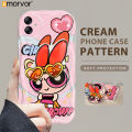 AMORVOR for Samsung A04E Back Cover With Holder Powerpuff Girls Texture Phone Case Wavy Edge Soft Silicone Cover. 
