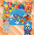 Unik Tom & Jerry birthday party decoration full set happy birthday banner  birthday decoration set  birthday accessories  happy birthday theme set for boys and Girls  birthday theme decoration  party decorations  party balloons for decoration. 
