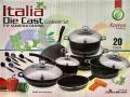 Sonex italiaGift pack (with steel lid)Cookware Set | 20 PIECES | Die Cast Cookware Set. 