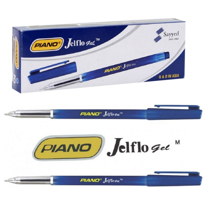 Piano_ Jelflo Gel Pens 10 Pcs packet, Blue ink jetflow One Pack of PIANO Jelflo Ball Point Pens (10 Pcs) Blue