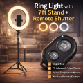 Top quality Ring Light with 7ft Aluminium Tripod Stand & Mobile Stand Holder (3 Shades in Light) with remote shutter Ring Light with Stand. 