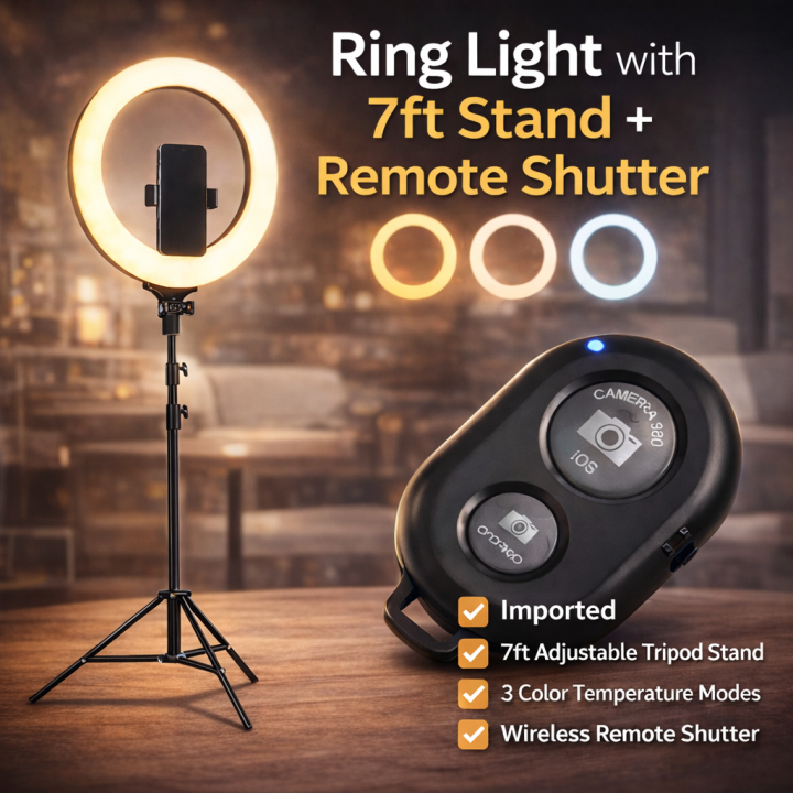 Top%20quality%20Ring%20Light%20with%207ft%20Aluminium%20Tripod%20Stand%20&%20Mobile%20Stand%20Holder%20(3%20Shades%20in%20Light)%20with%20remote%20shutter%20Ring%20Light%20with%20Stand%20-%20Image%202