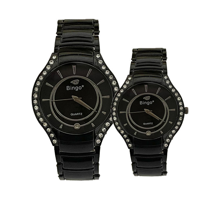 Bingo 2pcs Set Couple Watch Fashion Creative Personality Couple Watch For Lovers Quartz Watch For Boys & Watch FOR Girls Men Fashion & Women Fashion