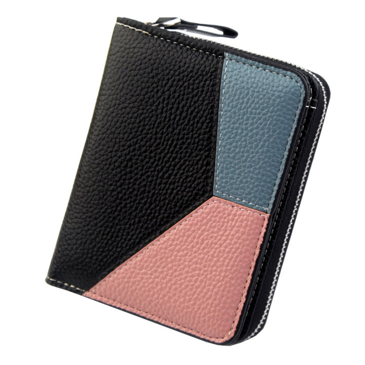 【Beauty Code】Fashion Patchwork Women's Large Capacity Leather Clutch Card Holder For Women lovely coin Ladies wallet
