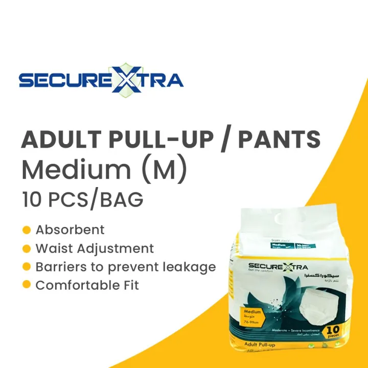 SecureXtra%20Adult%20Pullup%20Medium%20(M)%2010%20Pcs%20-%20Medium%20Size%20(76-99cm%20%7C%2030-39%20inches),%20%7C%20Unisex%20%7C%20Leakproof%20%7C%20Quick%20&%20Even%20Absorption%20%7C%20Long%20Protection%20hours%20%7C%20%7C%20Odour%20Lock%20%7C%20Softness%20%7C%20Elastic%20Waist%20&%20Anti-Bacterial%20Absorbent%20Core%20-%20Image%202