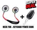 Neck Fan Portable Bladeless Neck Fans Rechargeable 360° USB Cooling Fan Super Strong Hanging Neck fan Portable Fan Super Quiet Fan Dual Cooling Fan Summer Fan for School Outdoor Sports Home Office Travel. 