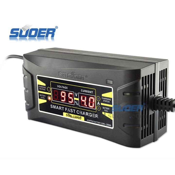 SOUER SON-1206D AGM/GEL Battery Charger 12V 6A Portable Car Battery Charger With Digital Display, Best price in Pakistan