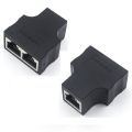 RJ45 1 To 2 Ways Ethernet LAN Network Splitter Double Adapter Ports Coupler Connector Extender Adapter Plug Connector Adapter. 