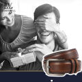 LouisWill Men’s Belt Genuine Leather Belt For Jeans Men Fashion Design Belt Pin Buckle With Leather Strap 120cm Adjustable Length Belt Business Dress Male Belt. 