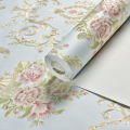 Vintage Damask Floral Embossed Wallpaper 3D Textured Roll for Bedroom and Living Room 1M. 