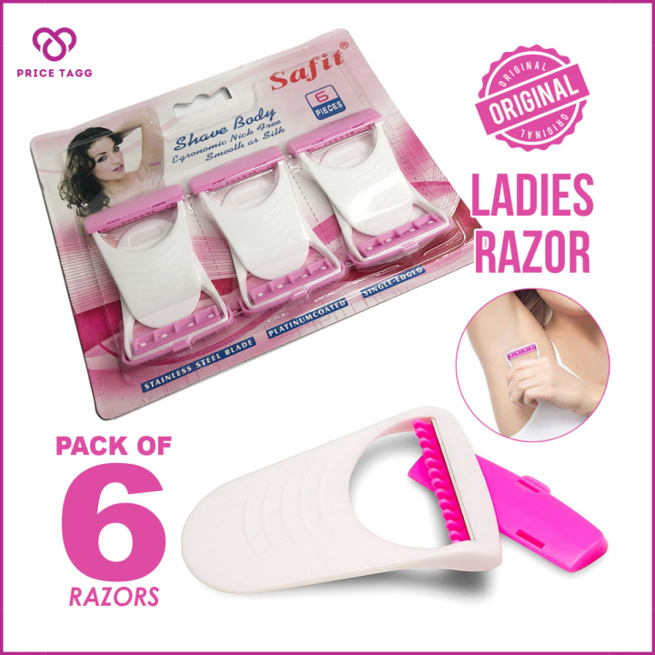 6-Pack Soft Blades Body Razor for Women: Safit's Hair Removal Solution Safety Razor | Women Shave Body Razor |  Disposable | Soft Blades | Safit Hair Trimmer | Wet Use shaving razor