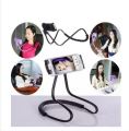 Lazy Bendable Flexible Hang Neck Phone Holder 360 Degree Rotation Mobile Stand -Black. 