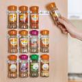 4 Wall Mount Home Kitchen Storage Rack Ingredient Spice Plastic Clip Rack Organizer Accessories Jars Spice Holder Tools. 
