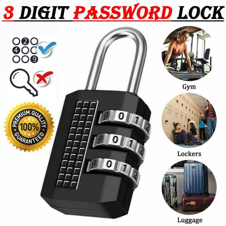 3 Digit Password Combination Padlock for School locker Suitcase Travel bag ressetable Code number Locks