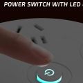 Retractable Extension Cord, Power Board, 5 Outlet Flat Plug Board 3.8 Meters. 