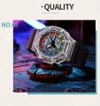 DOM Quartz Electronic Men's Watch, Dark Glow Digital Hands Display Silicone Strap Waterproof Youth Watch. 