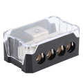 Distribution Block Durable 1 Way In 4 Ways Out 4/8/10 Gauge Wire Output Ground. 