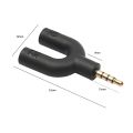 U Type Adapter Dual 3.5 MM Headphone Plug for Android iPhone. 