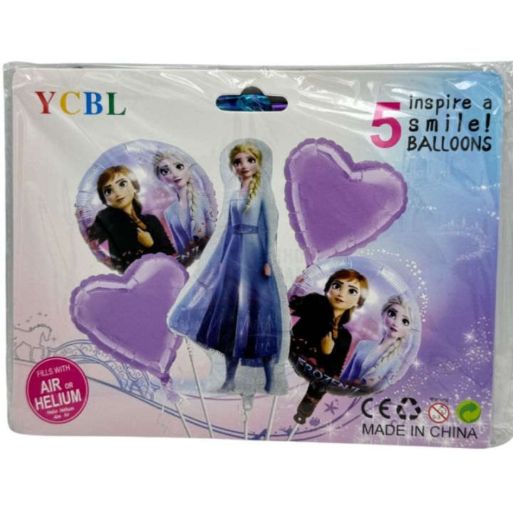 FROZEN THEME FOIL BALLOON SET ( PACK OF 5 FOIL BALLOONS )