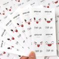40-100pcs 3x6cm OPEN ME Cute Smiley Emoji Thank You Stickers For Small Business Commodities Package Decoration Sealing Labels. 