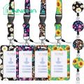 Thick Soft Polyester Lanyard Sunflower Design Id Card Holder with Lanyard Stylish Multi-functional Badge Holder for Hidden Disabilities Stretchable Trendy Perfect for Southeast Asian Buyers Flower. 