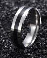 Silver Black Stainless Steel Ring for Men. 