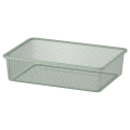 Mesh storage box Ikea light green grey 42x30x10 cm. 