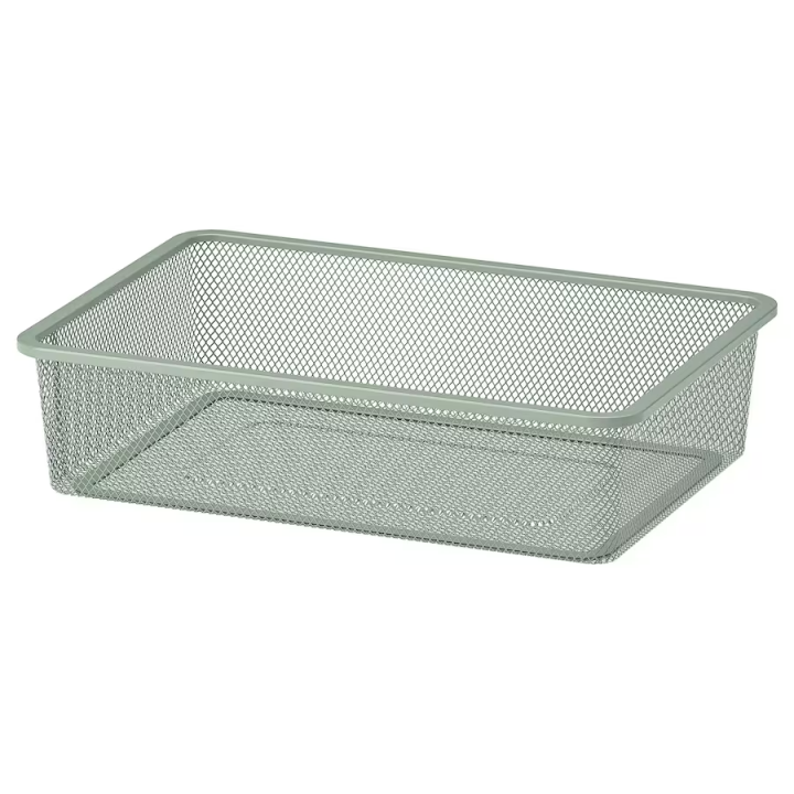 Mesh storage box Ikea light green grey 42x30x10 cm