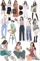 GIRLY STICKERS MODERN A4 SIZE UNCUT AESTHETIC STICKER MULTICOLOR | STICKER FOR FRIDGES | STICKER FOR LAPTOPS | STICKER FOR MOBILE | UNCUT STICKER | CUSTOM STICKER ALSO AVAILABLE. 