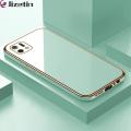 Jizetin (Free Lanyard) for OPPO A16K / A16e Back Cover Luxury 6D Plating Case Side Pattern Soft Silicone Square Mobile Phone Cases. 