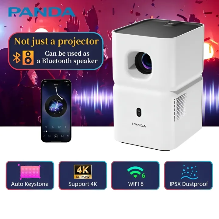 Panda%20PF03%204K%20Music%20Projector%20IP5X%20Dustproof%20Smart%20Android%20200%20ANSI%20Dual%20WiFi6%20Mini%20Portable%20Home%20Cinema%20Outdoor%20Party%20Beamer%20better%20than%20HY300%20T6%20T7%20Projectors%20-%20Image%202