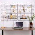 35*35cm Ins Style Metal Grid Wall Postcards Iron Mesh Photos Frame Display Home Bedroom DIY Decoration Square Decorative Shelf. 