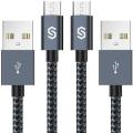 Syncwire  Micro USB Cable Android Charger - [2-Pack 3.3ft] Super-Durable Nylon Braided Fast Sync&Charging Cord for Samsung Galaxy S7 Edge/S7/S6, HTC, LG, Sony, Xbox One, PS4 & More - Space Grey. 