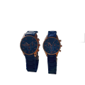 Couple Watches | Watches for Couples | Couple Watches For Lovers | Pair Watches Fro Men And Women | Pack Of 2 Couple Watches | Pair Watches Of Chain | With Box | Blue Color. 