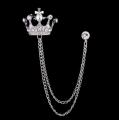High-end Personality Men's Crown Brooch British Suit Chain Pin Badge Retro. 