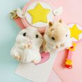 Soft Plush Cartoon Animal White khaki Small Hamster Toy Doll Key Chain. 